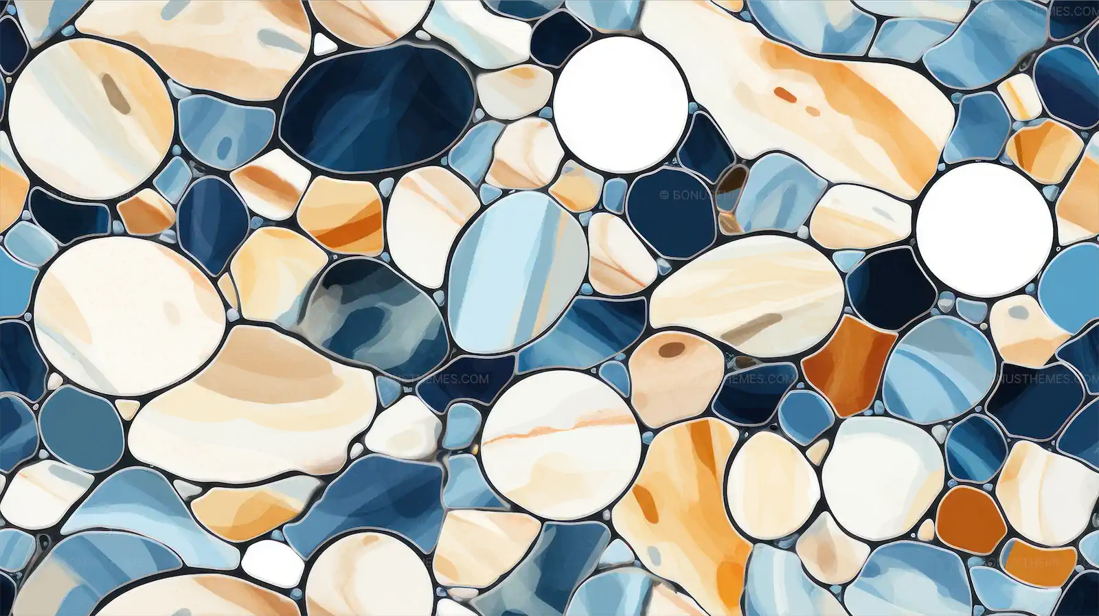 Aegean Stones and Mosaics Seamless Pattern Design | Traditional Mediterranean AI Generated Digital Texture