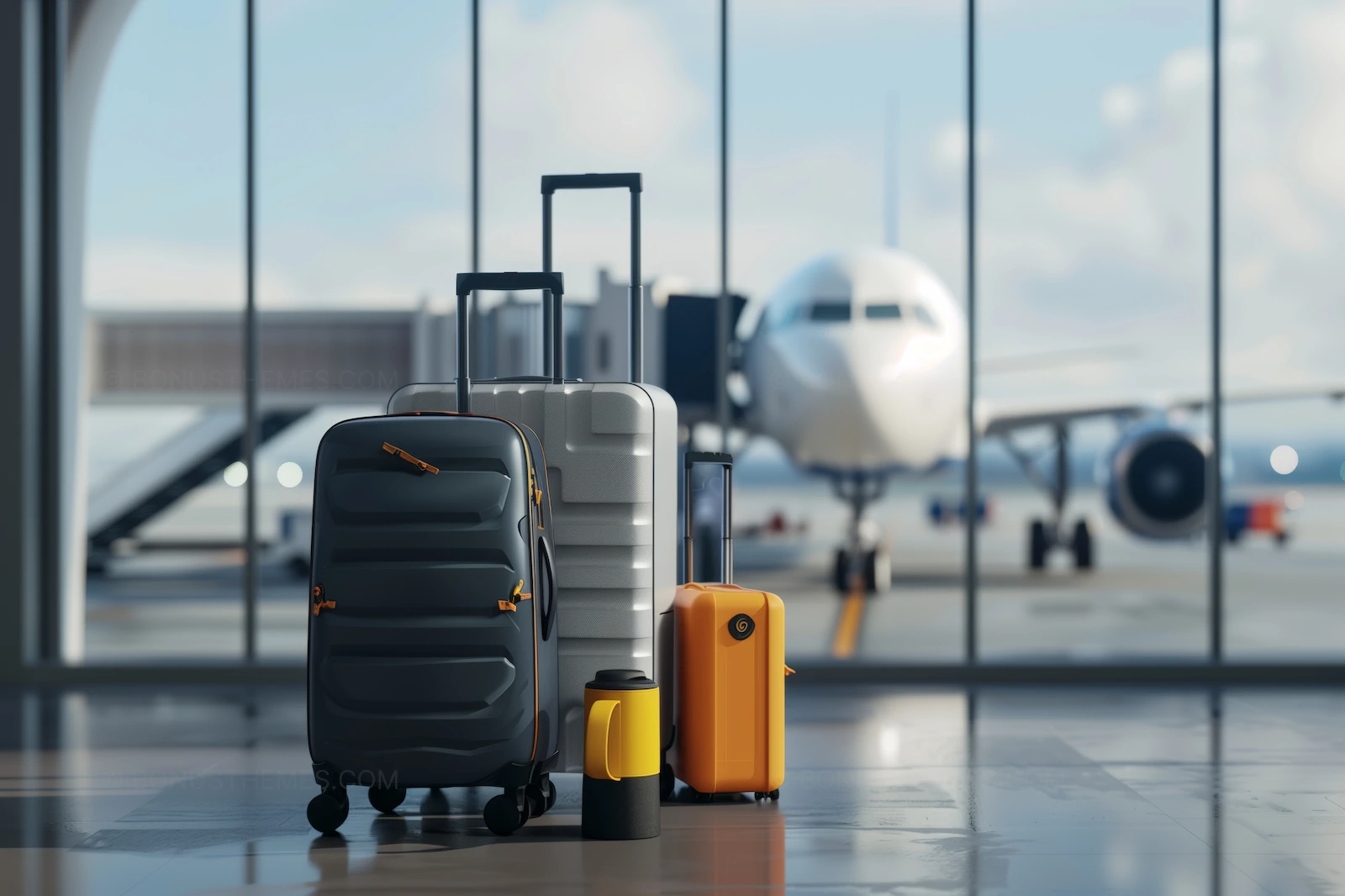 Airport Adventures - Suitcases Ready for Travel | Travel AI Image