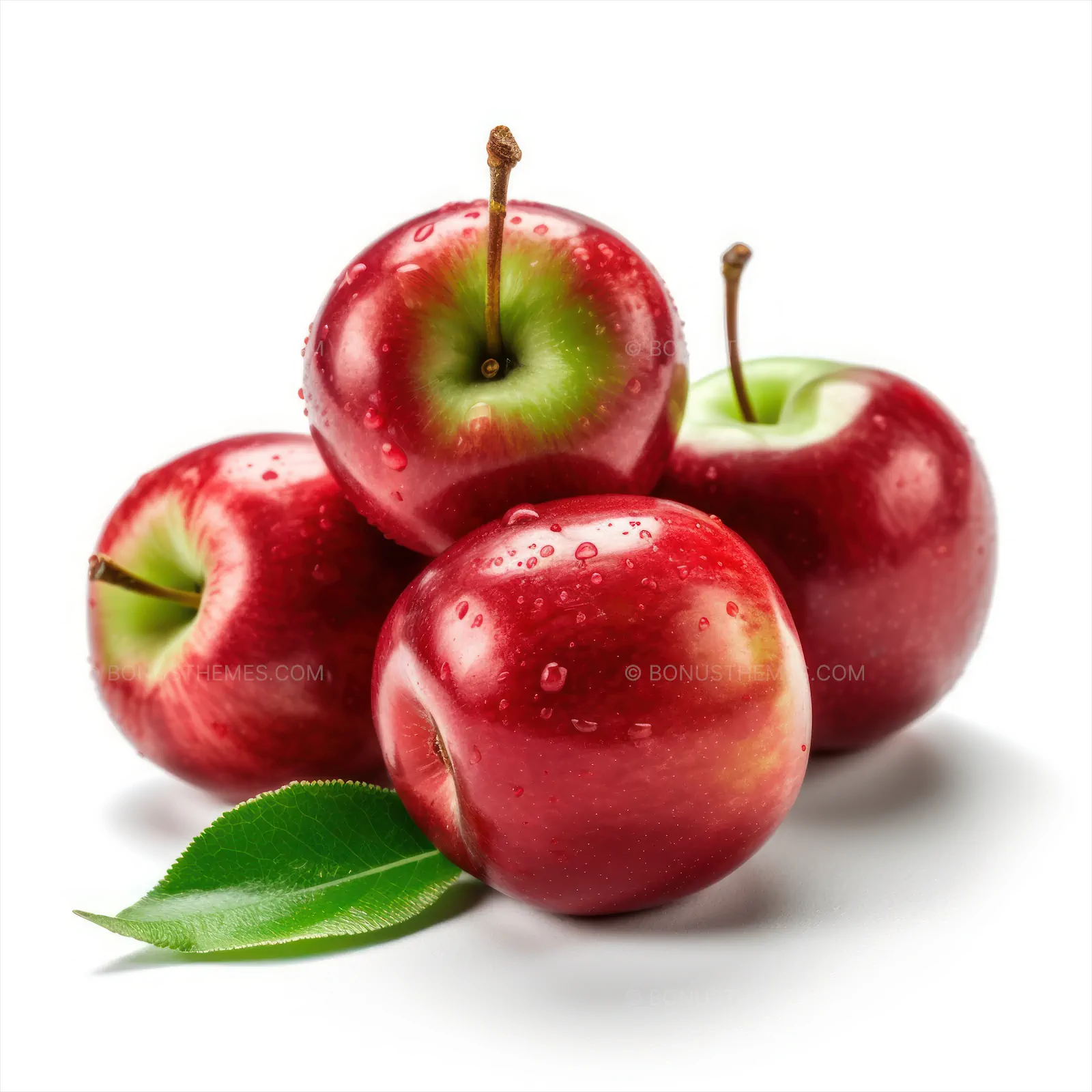 Fresh Red and Green Apples on Isolated White Background | Crisp AI Generated Healthy Fruit Illustration