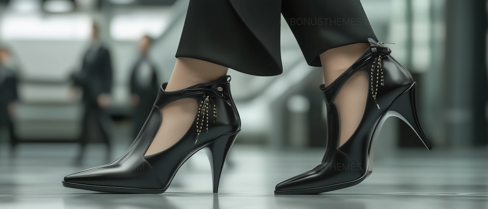Avant-Garde Designer Heels | Elegant Cut-Out Black Pumps AI Generated Fashion Image