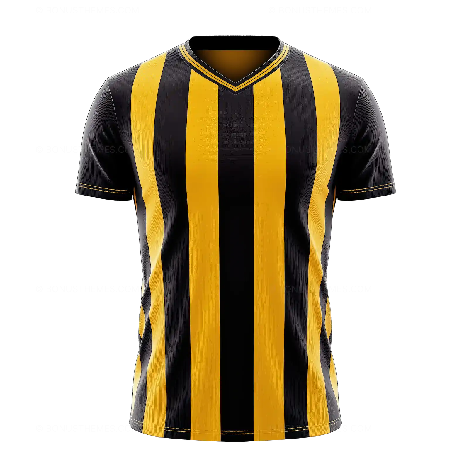 Black and Yellow Striped Sports Jersey | Premium Athletic Apparel AI Generated Image