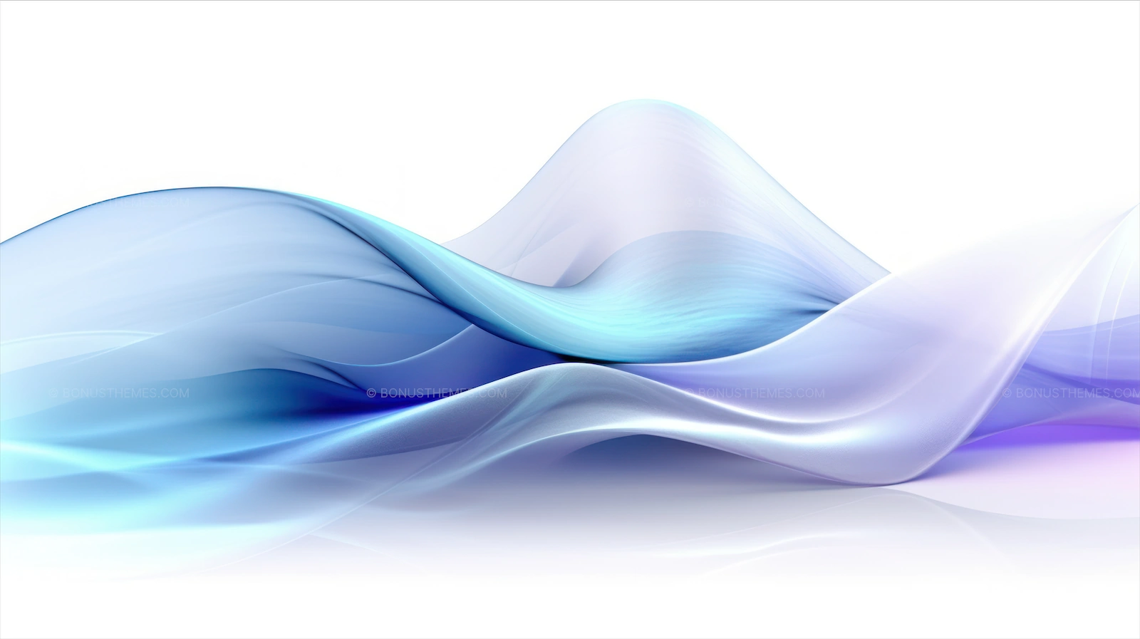 Abstract Blue Wave on White Background | Minimalist AI Generated Fluid Motion Image