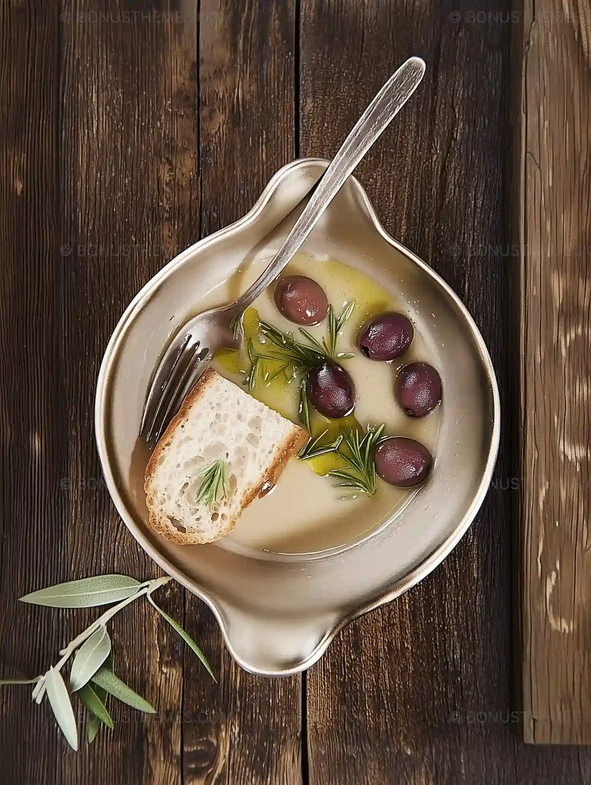 Bowl of Mixed Vegetables and Bread with Fork | Healthy Eating AI Image