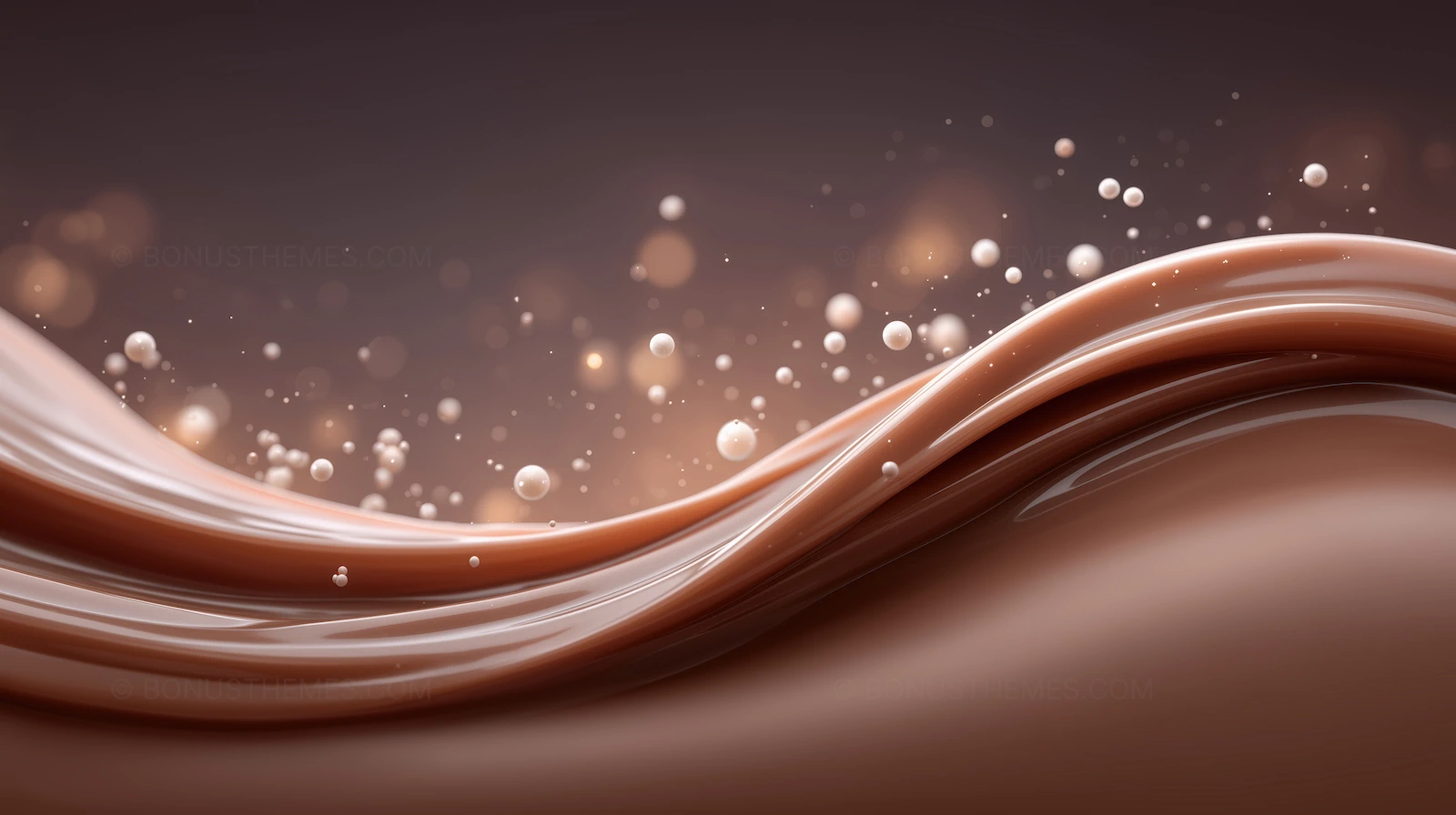 Chocolate Wave with Bubbles - Fun Playful Dessert Splash | AI Image