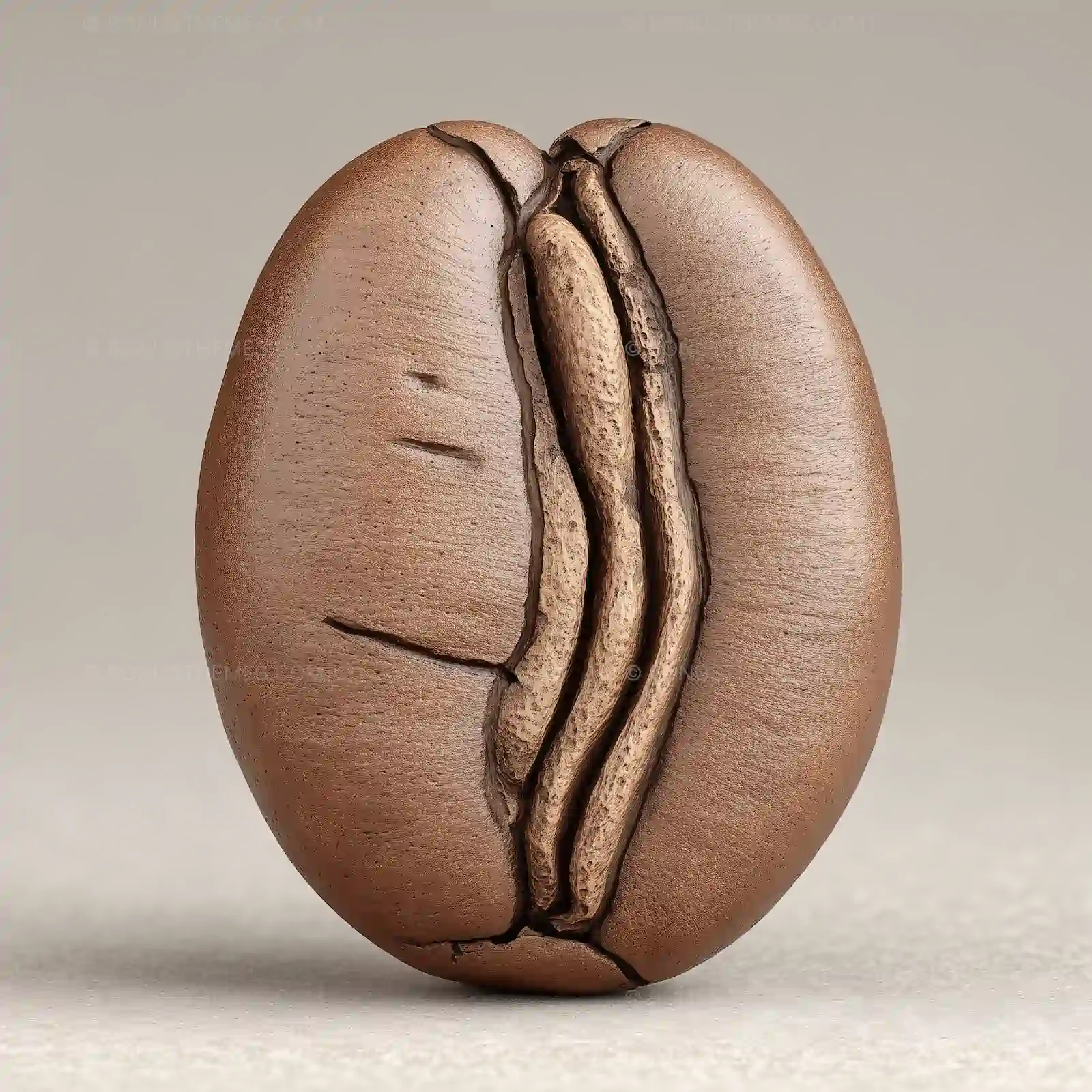 Coffee Bean Cut in Half Revealing Brown Interior | Specialty Coffee AI Image