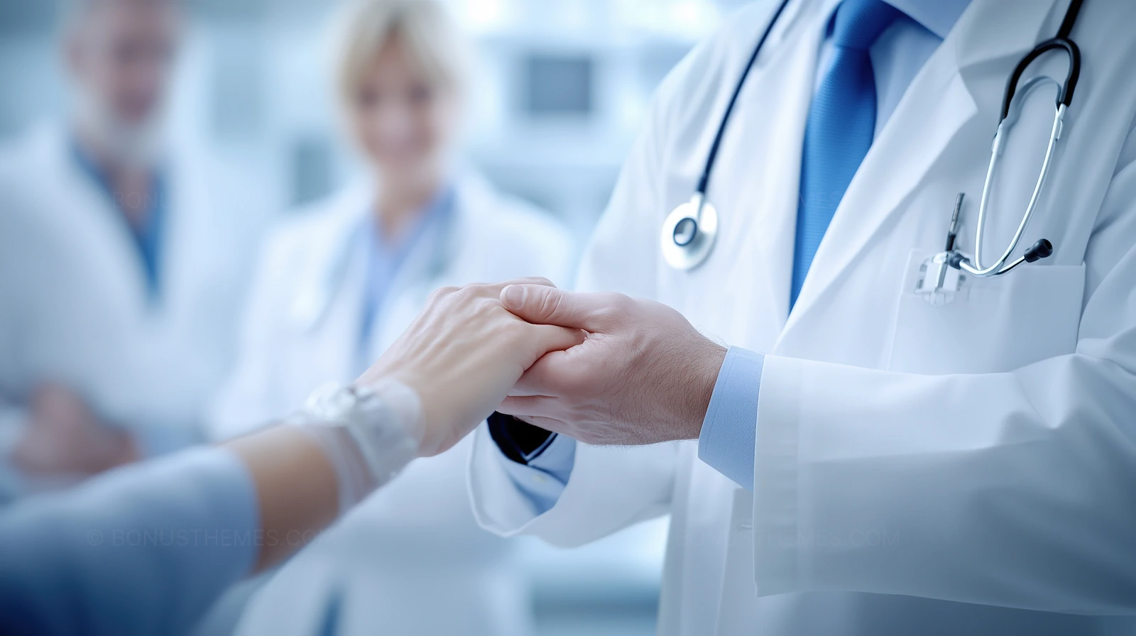 Compassionate Doctor Holding Patient's Hand - Medical Support | AI Image