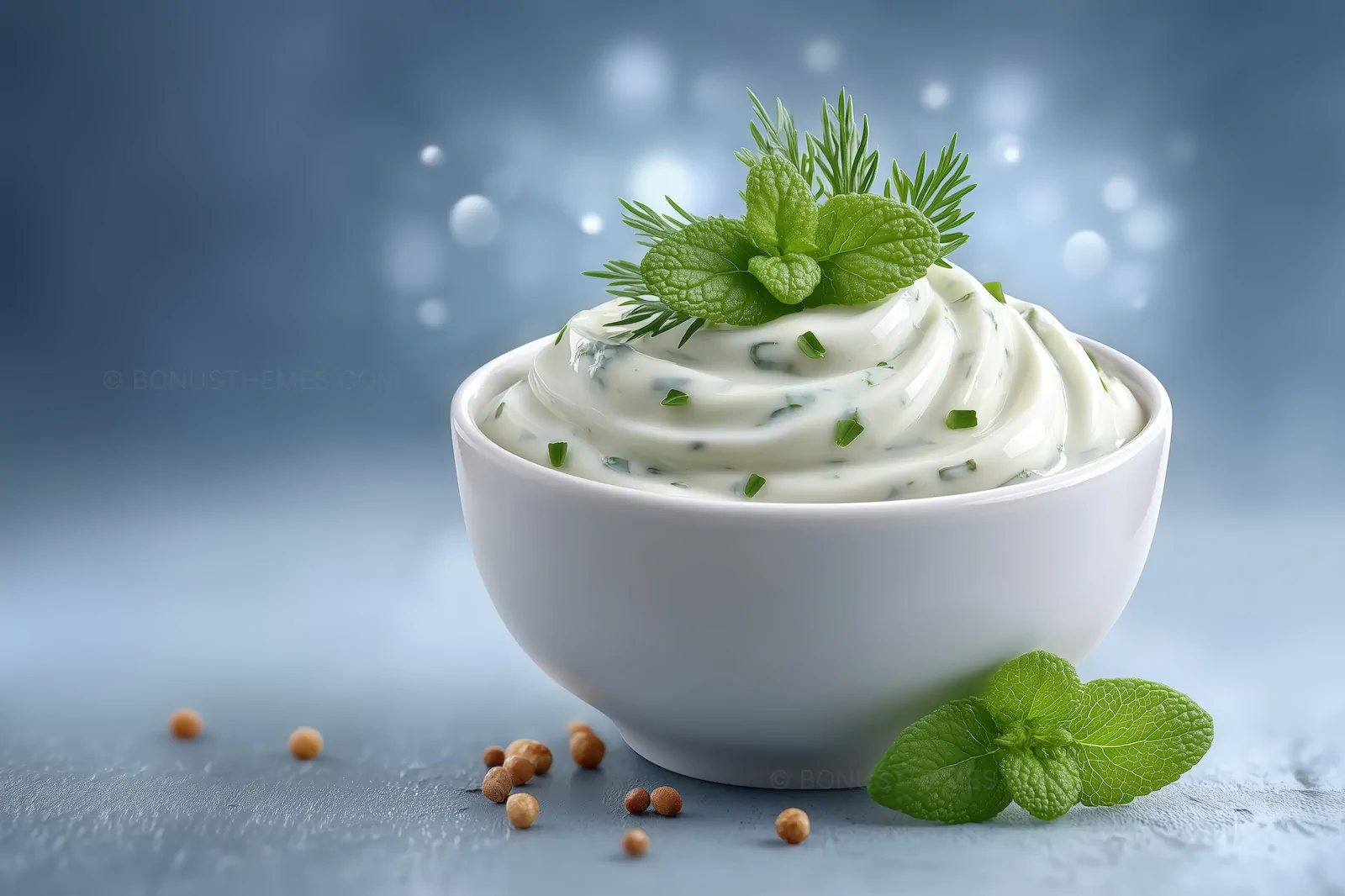 Creamy Tzatziki Dip with Fresh Herbs and Mint | AI Food Photography