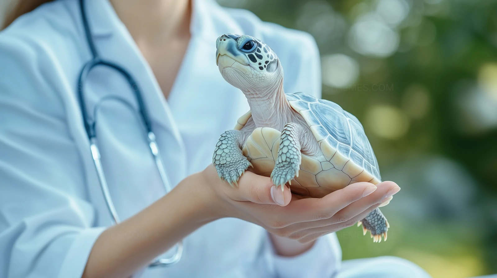 Veterinarian Holding Small Turtle | Exotic Pet Veterinary Care AI Image