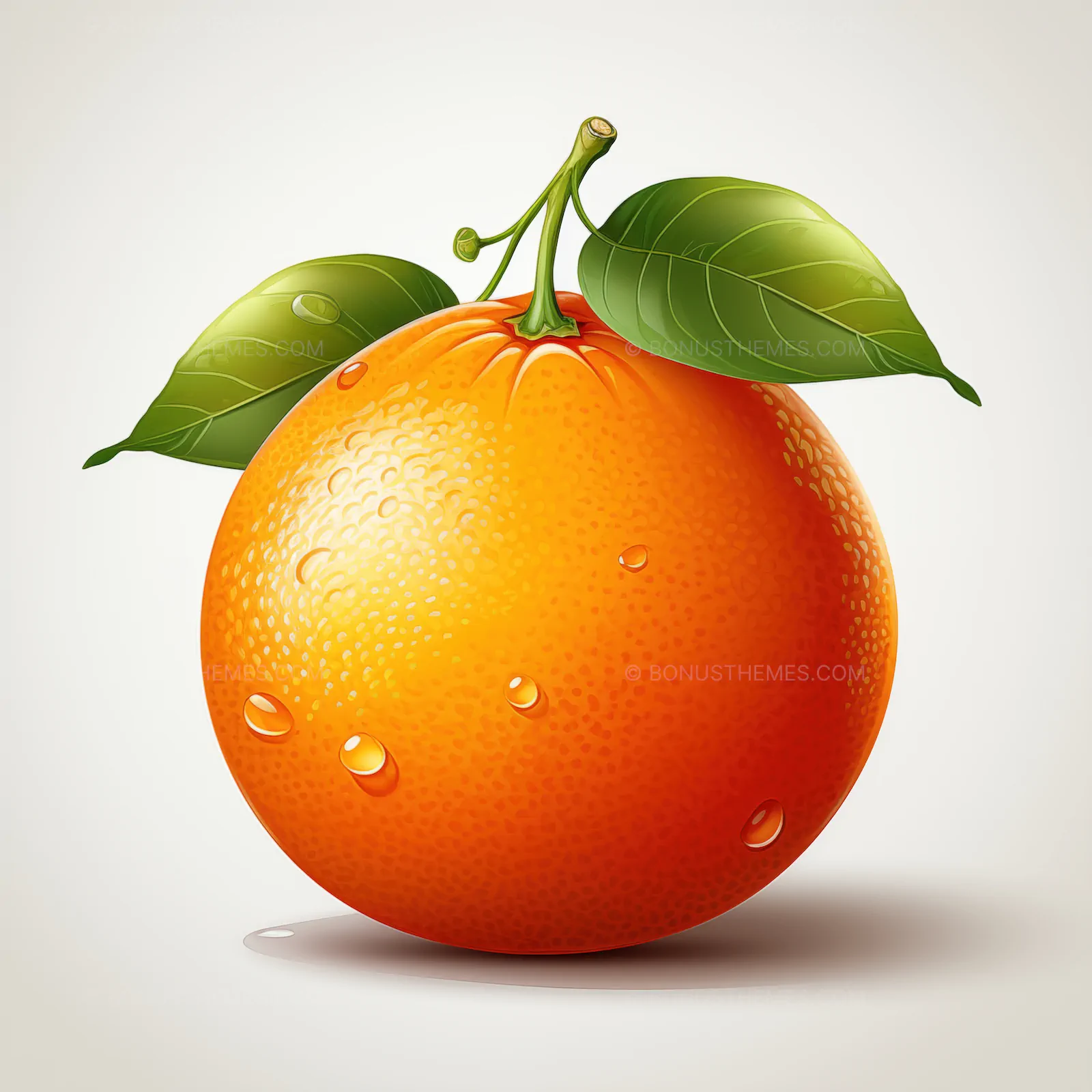 Orange with Leaves | Fresh Citrus Still Life AI Image