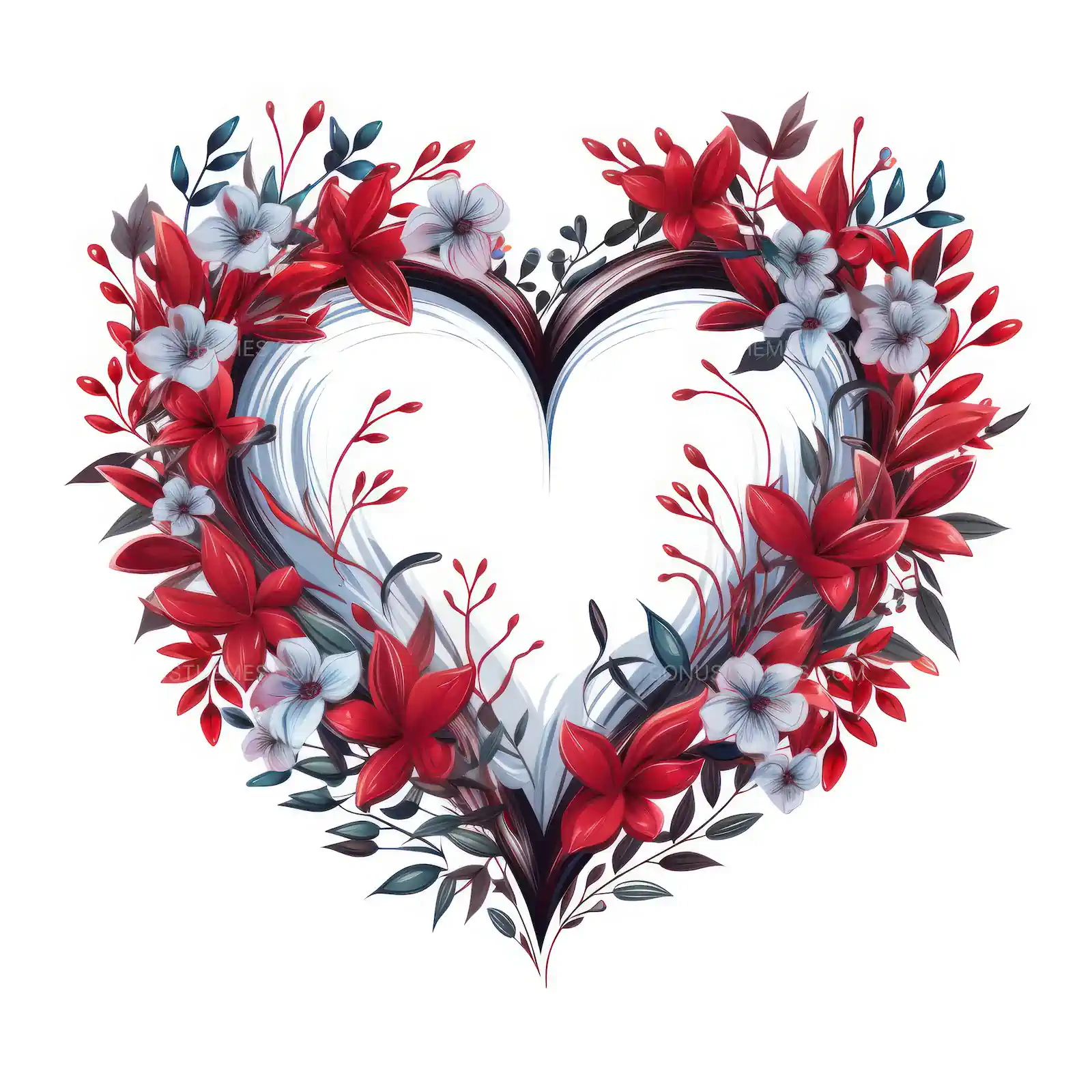 Heart-Shaped Christmas Wreath | Festive Holiday Decor AI Image