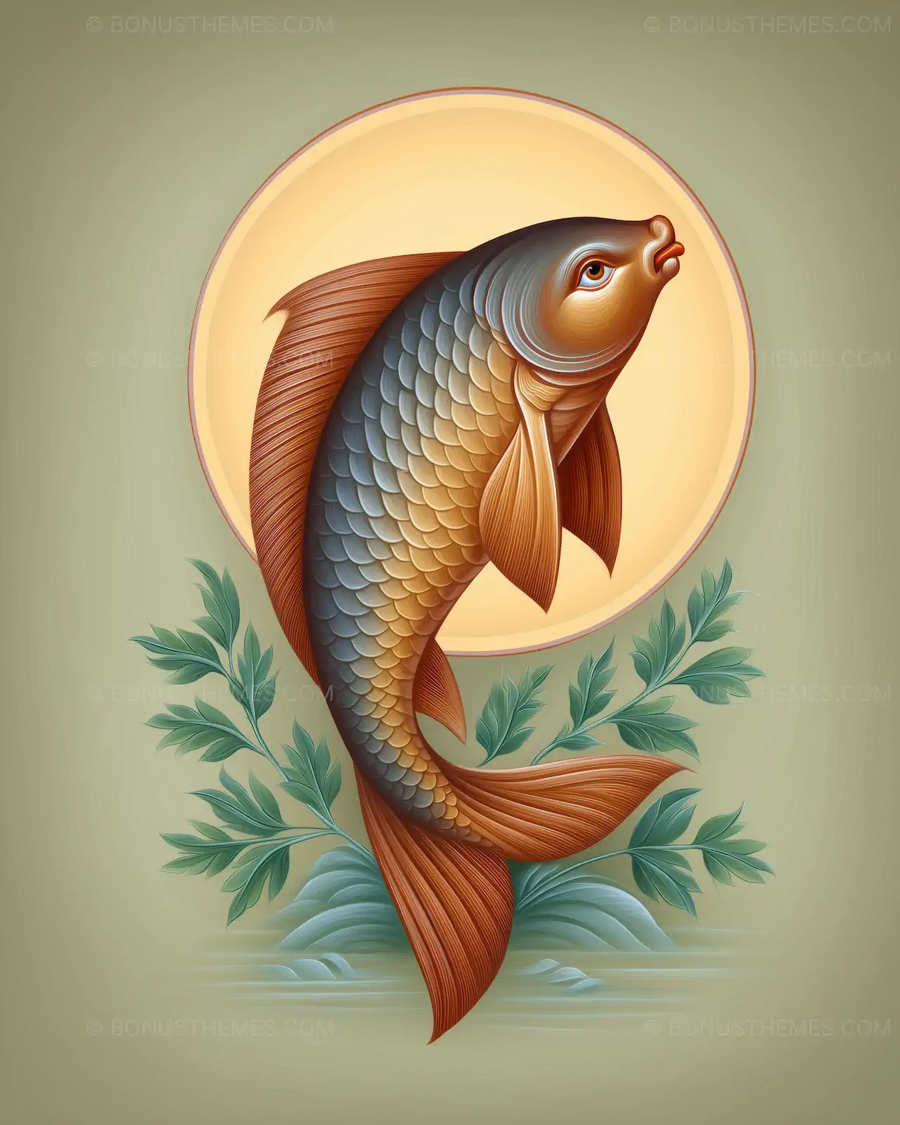 Ichthys Fish Symbol - Early Christian Faith Emblem | AI Generated Spiritual Artwork