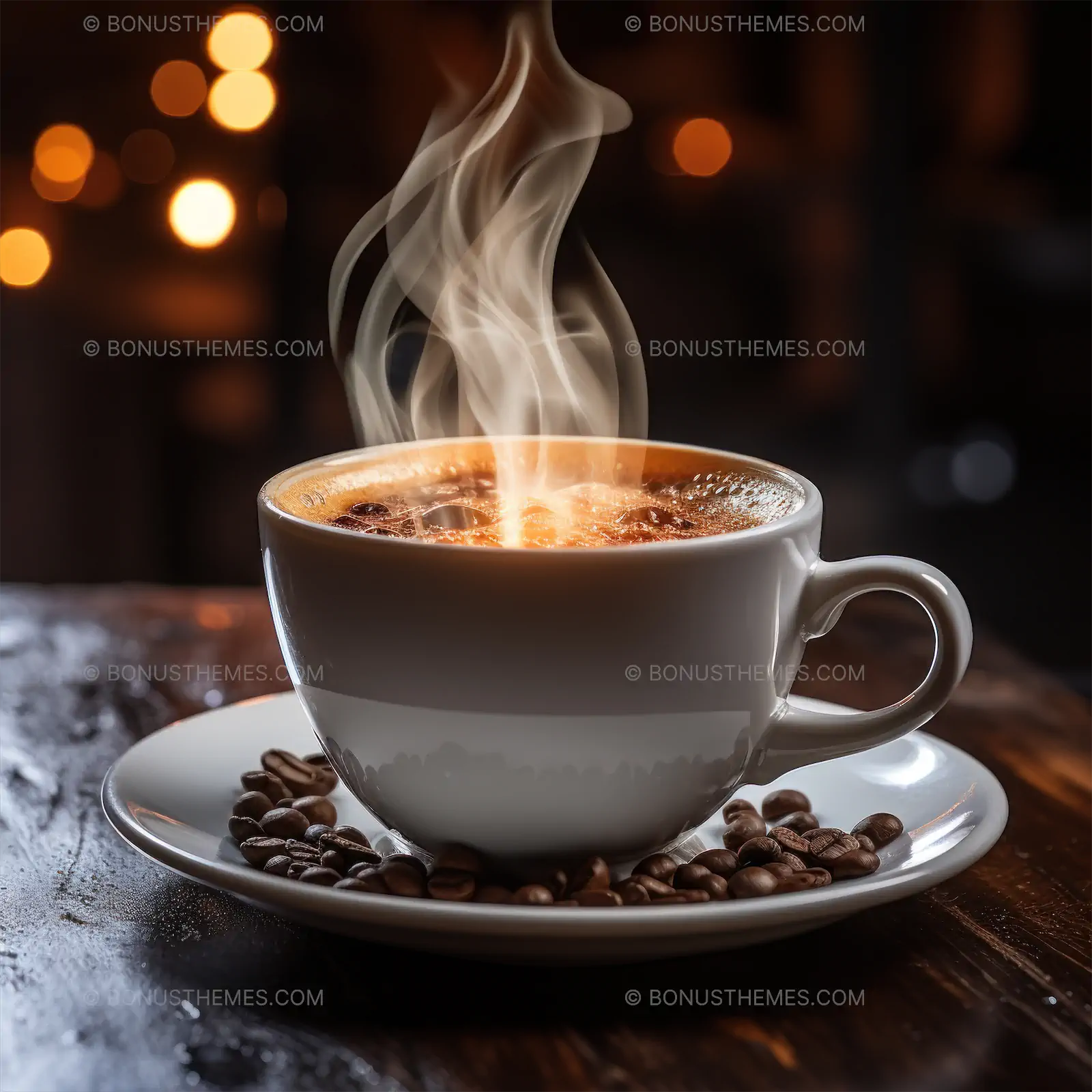 a steaming cup of freshly Brazilian coffee
