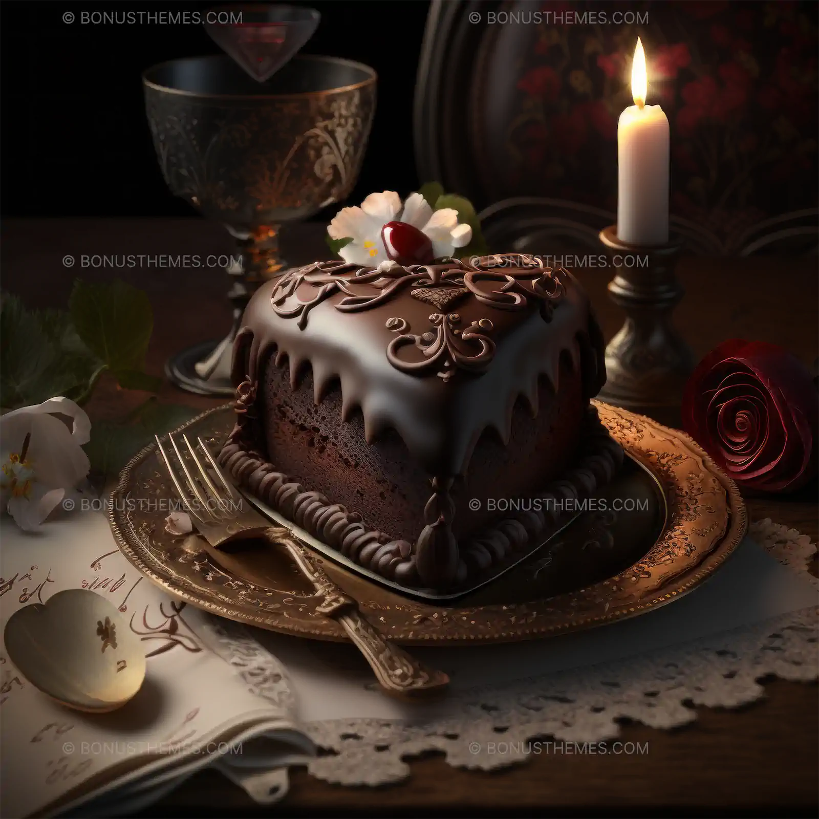 Heart chocolate cake