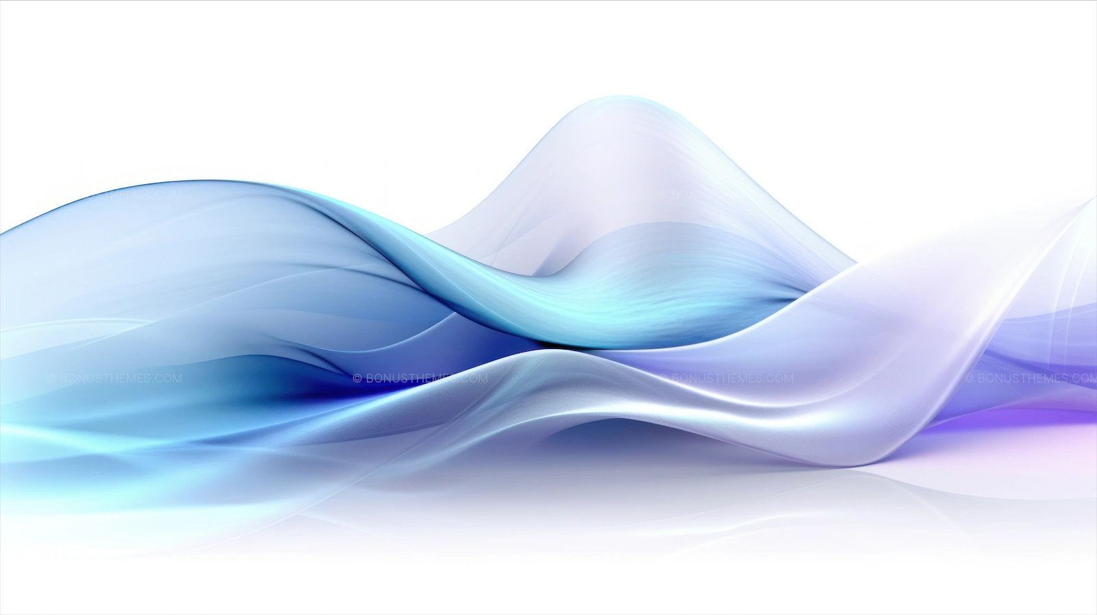 Azure abstract with smooth shining lines on isolated white background