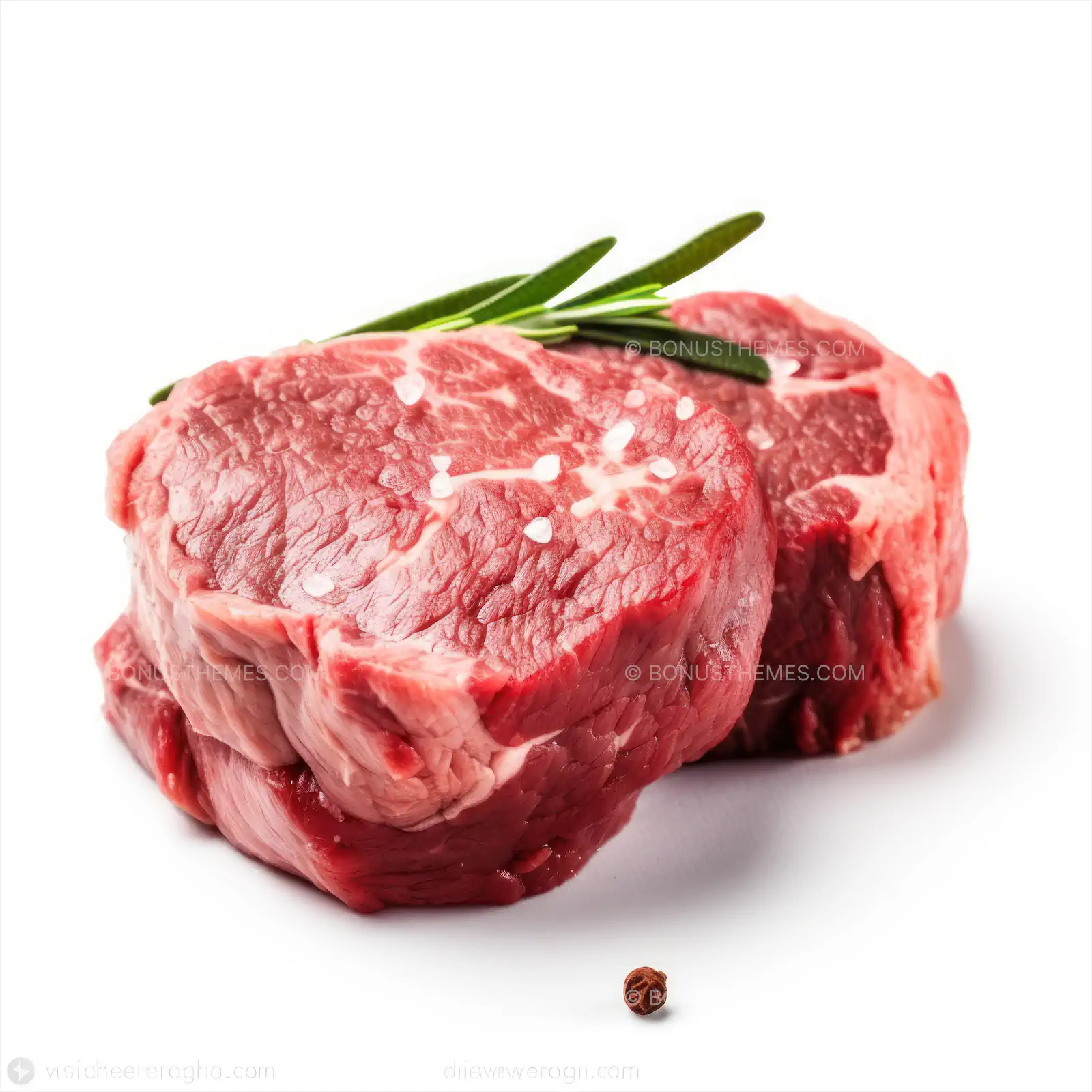 Raw beef steaks