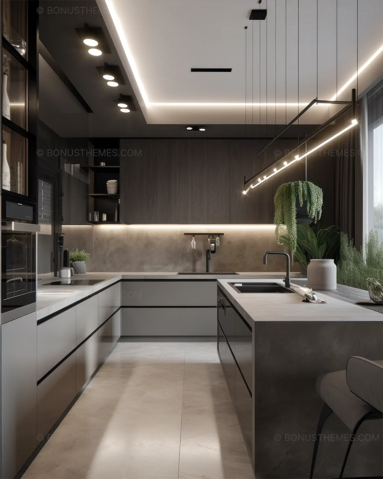 Kitchen with clean lines