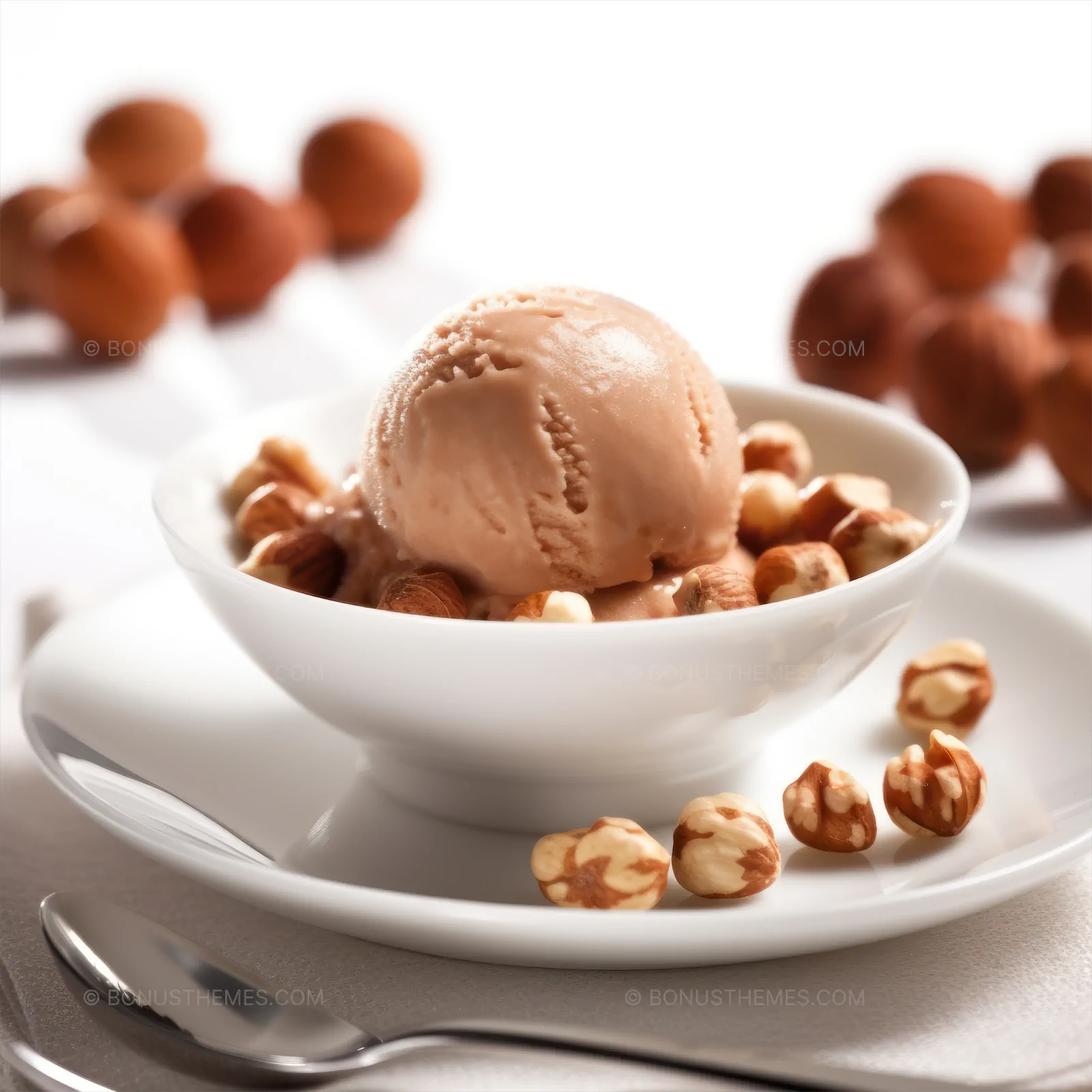 Mocha ice cream with hazelnuts