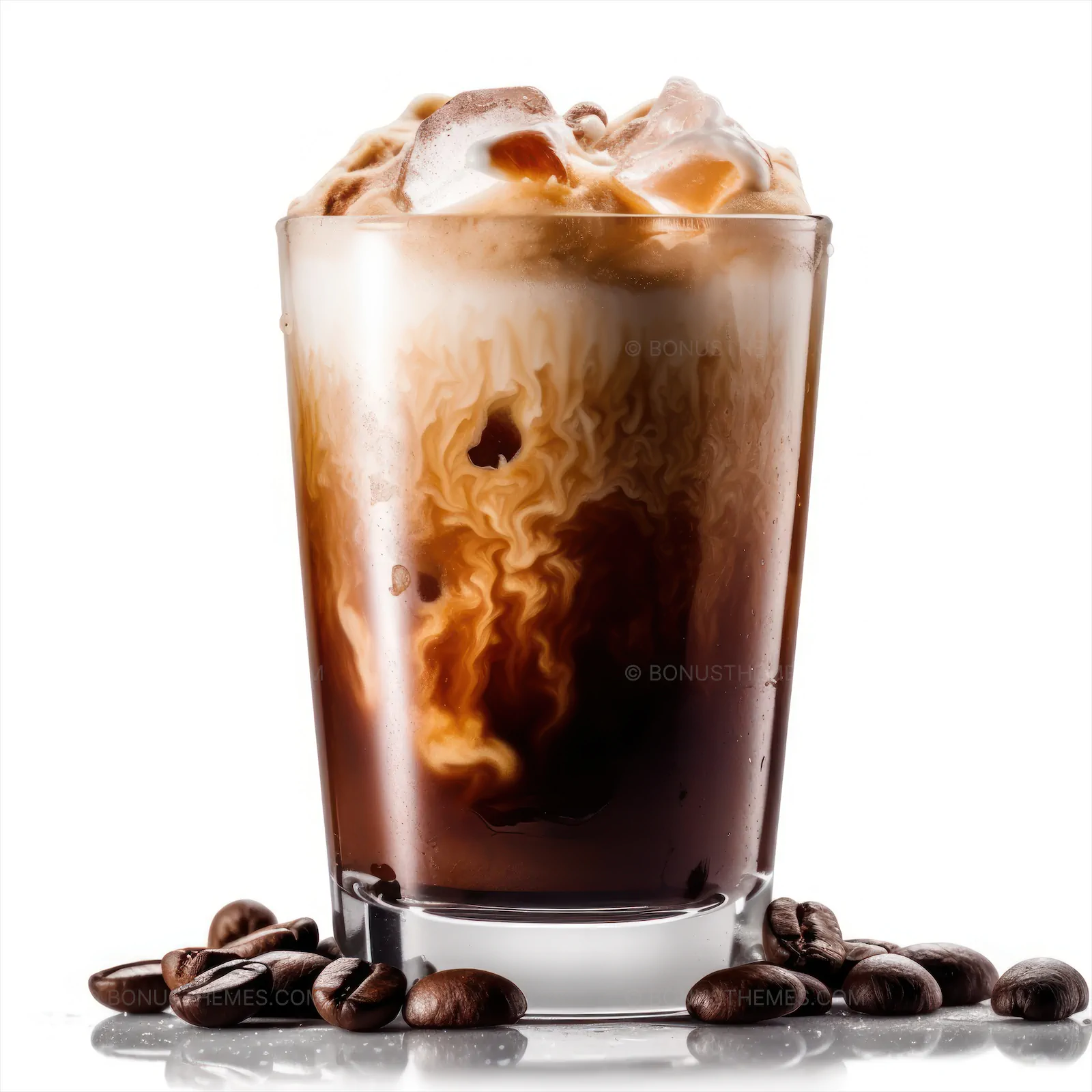 Greek frappe coffee with beans