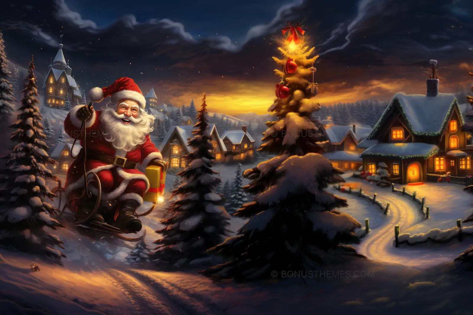 Santa Clause on a sleigh