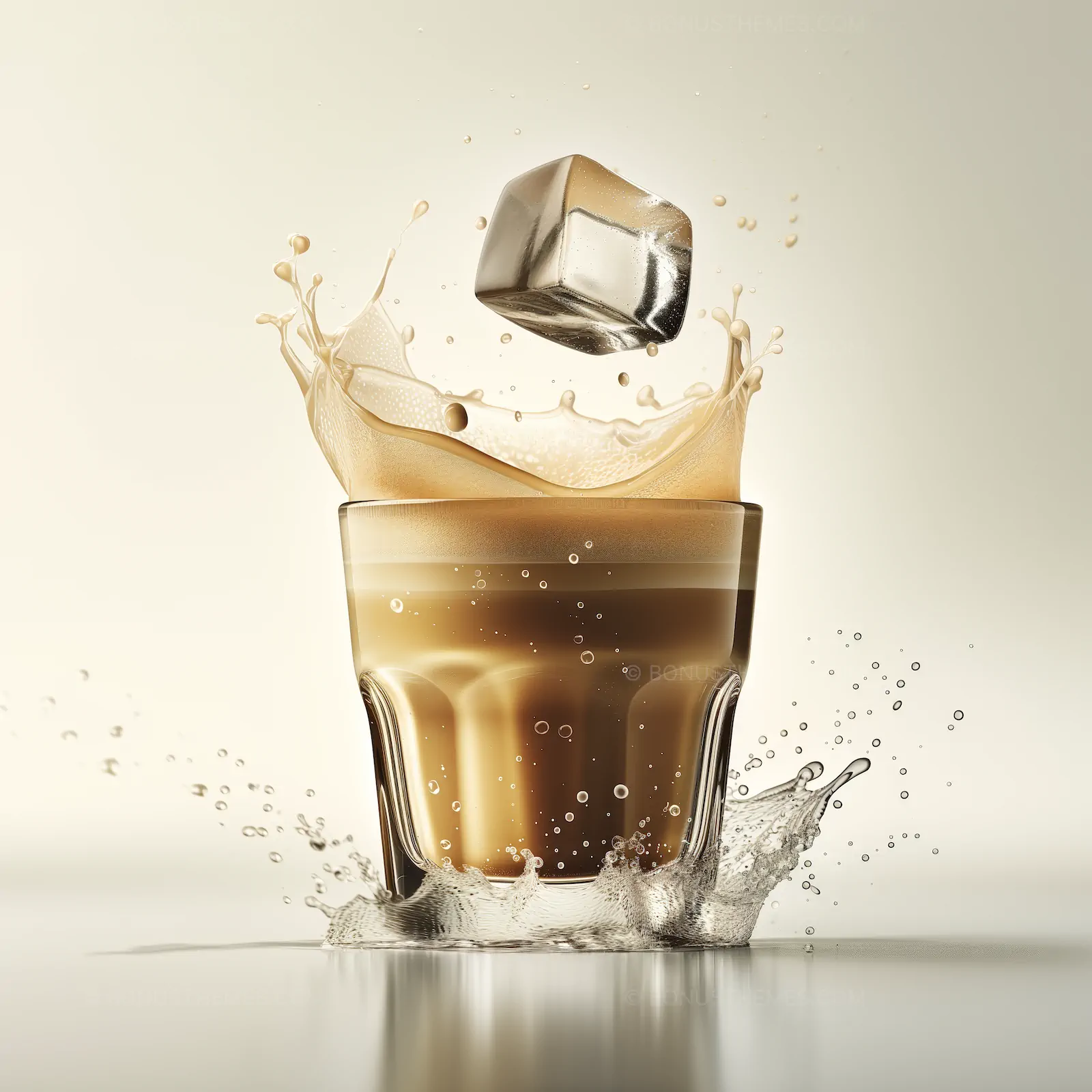 Frozen elegance, whirling ice coffee