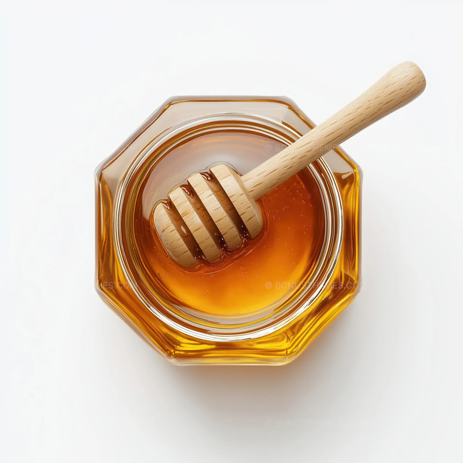 Jar of Pure Honey with Wooden Dipper | Organic Food AI Generated Image