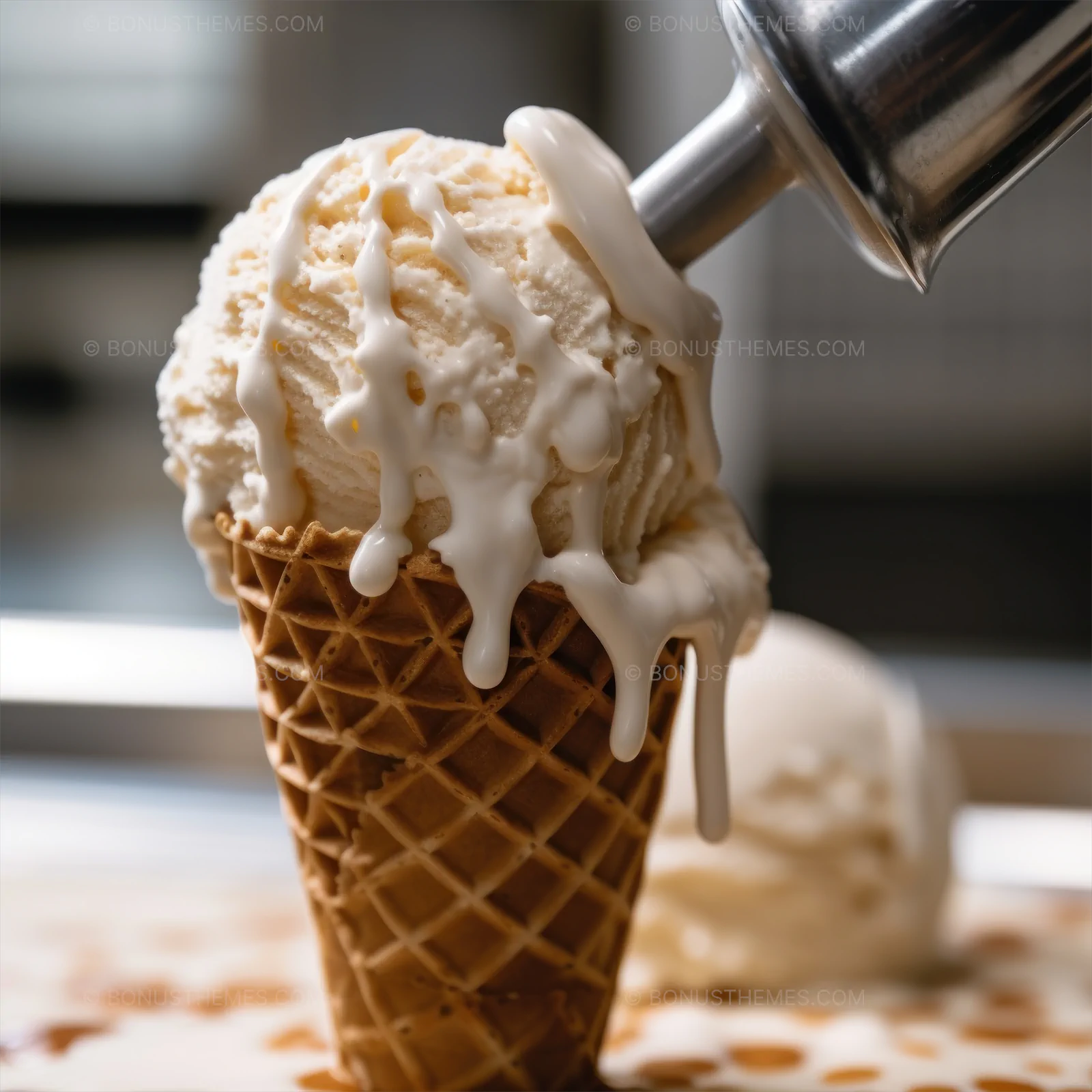 Traditional Kaimaki Chewy Ice Cream with Mastic Flavor | Authentic AI Generated Greek Dessert Image