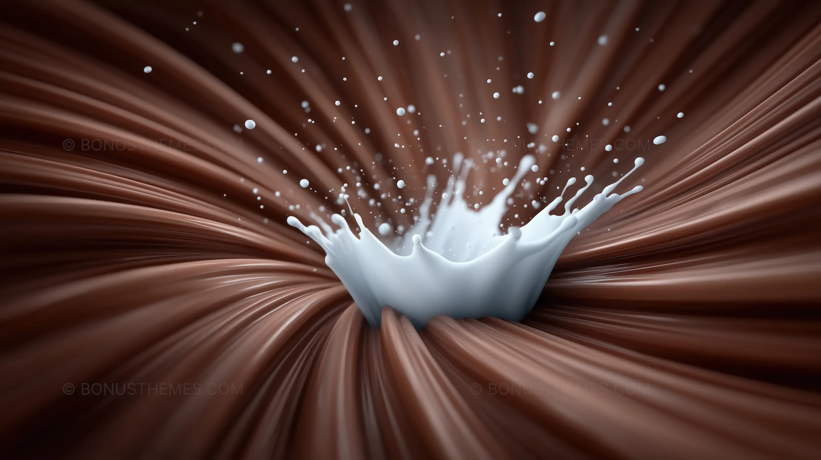 Milk Splash in Swirling Chocolate | Dynamic AI Generated Dessert Concept Art