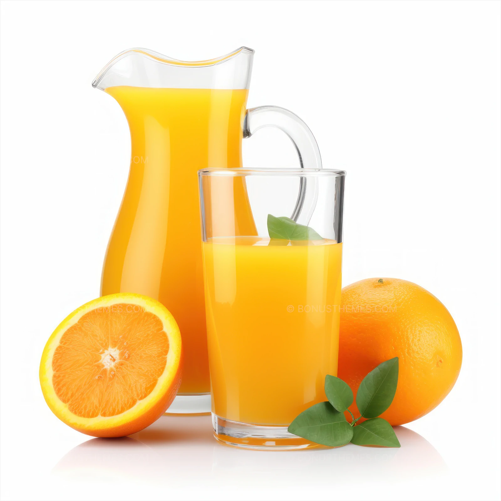 Fresh Orange Juice Poured from Pitcher into Glass | Refreshing AI Generated Beverage Image