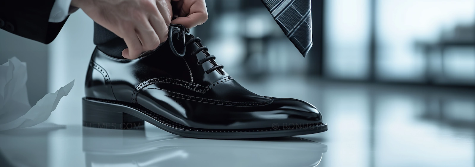 Polished Men’s Oxford Dress Shoe | Sharp Formal Footwear AI Generated Commercial Image