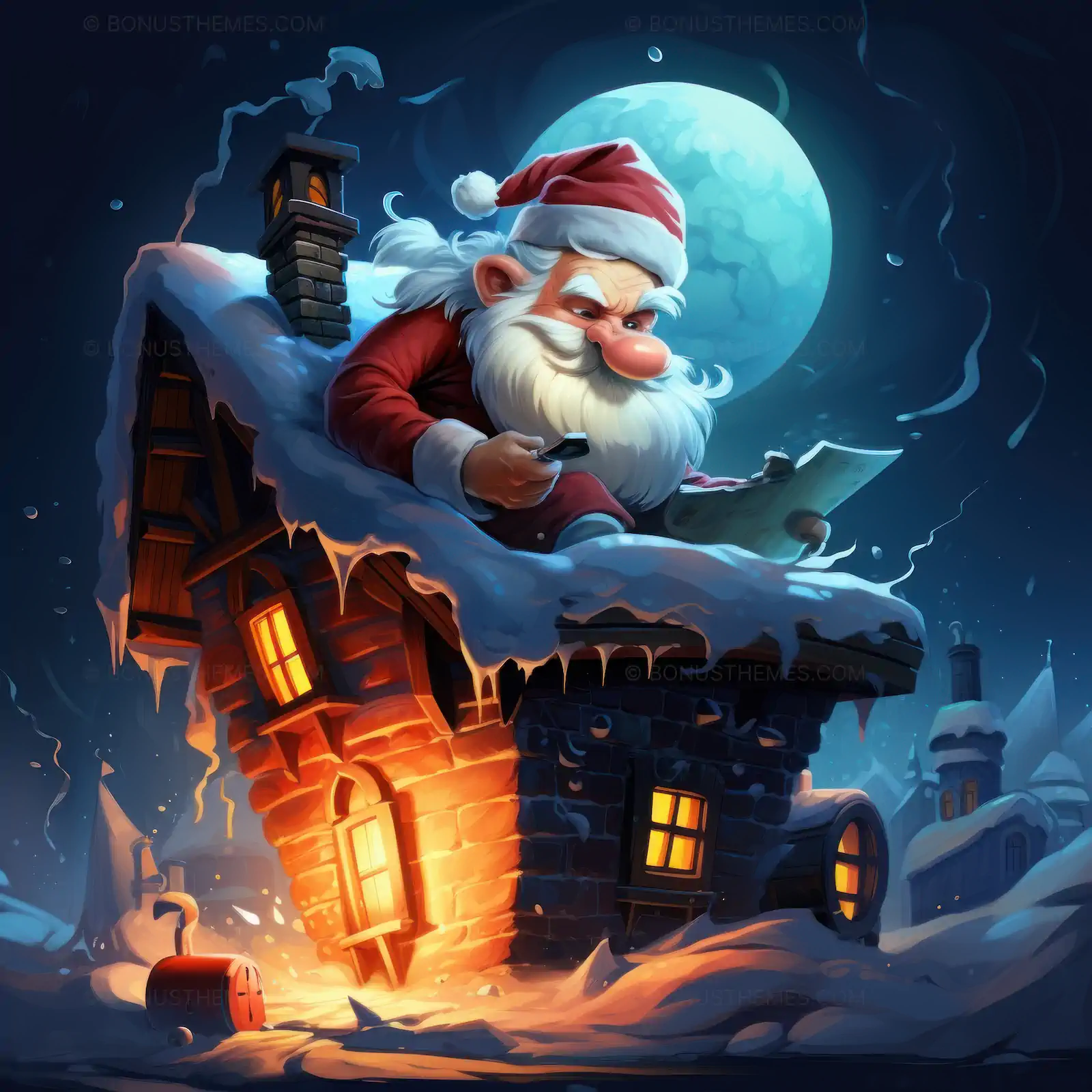 Santa Claus Struggling to Deliver Presents | Humorous AI Generated Christmas Eve Scene