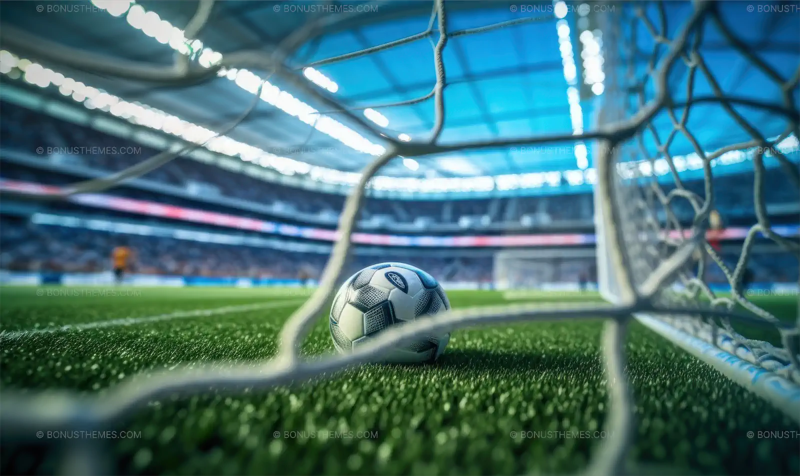 Soccer Ball on Grass in Front of Goal | Dynamic AI Generated Sports Image