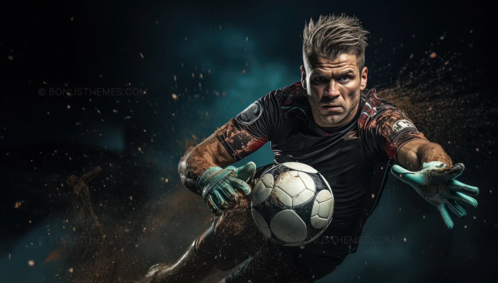 Soccer Goalkeeper Ready to Block Ball | Focused AI Sports Illustration