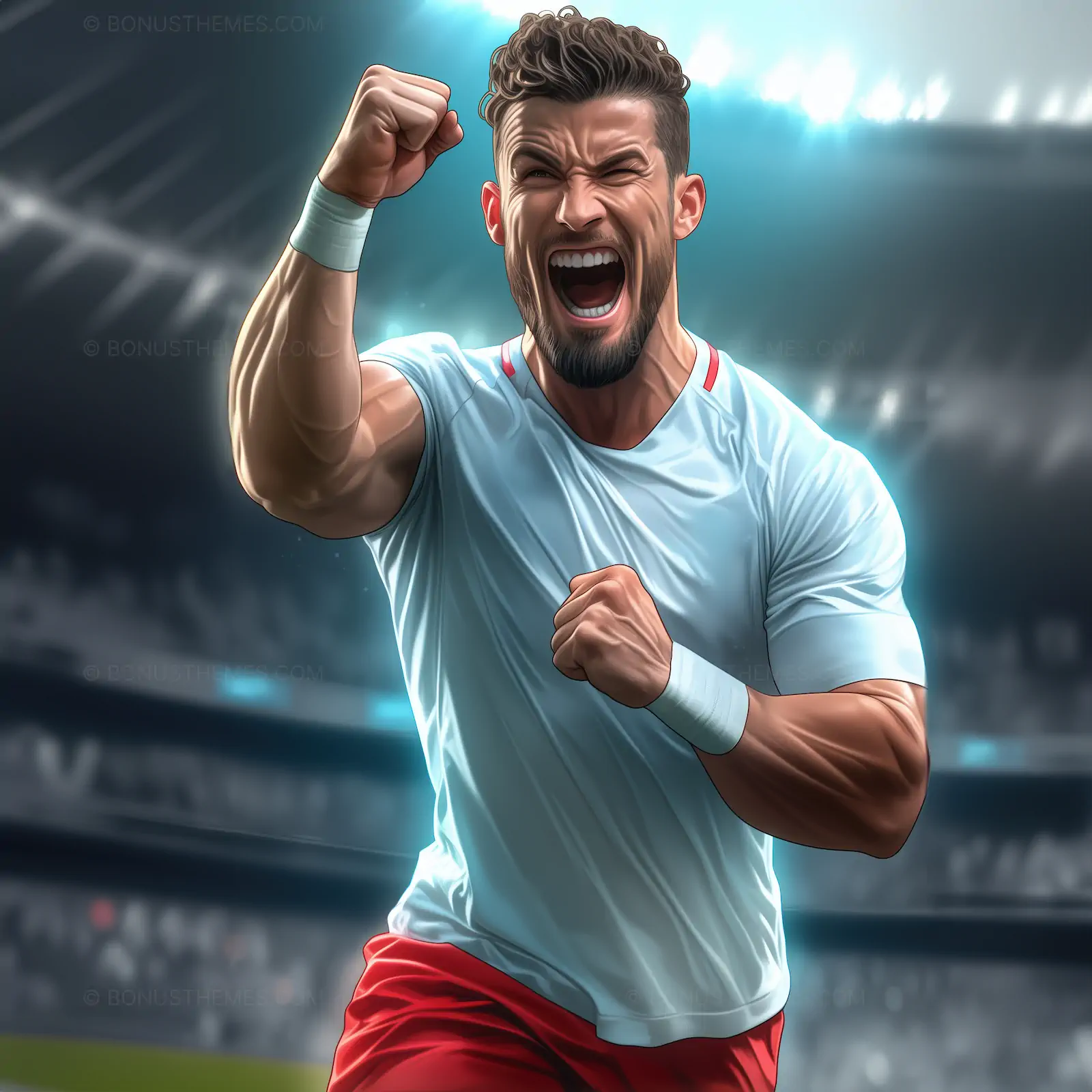 Soccer Player Goal Celebration - Dynamic AI Generated Sports Action Image