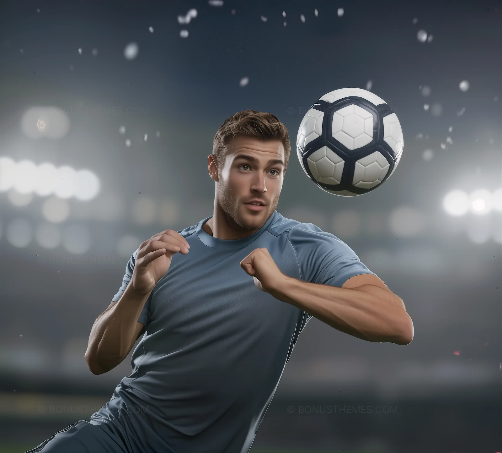 Soccer Player Kicking Ball - Stadium Lights | Sports Action AI Image