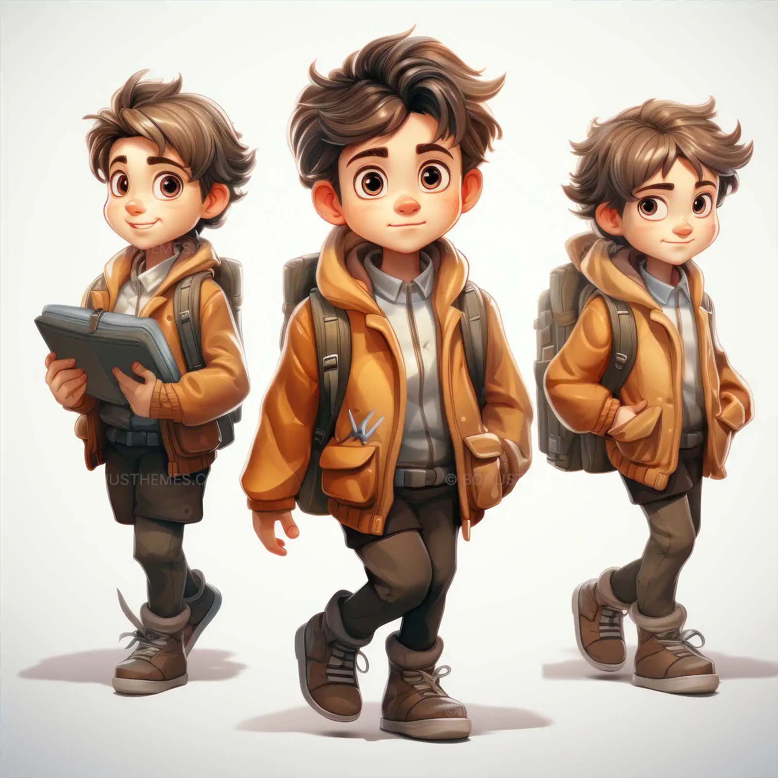 Student Walking to School with Backpack and Books | Cheerful AI Generated Educational Illustration