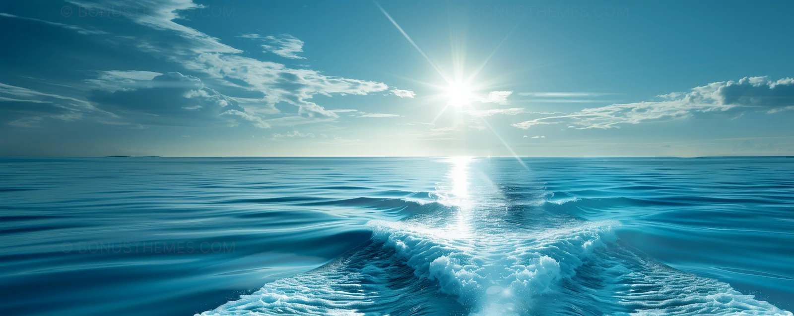 Sunlit Sea Ripples Under Boat - AI Ocean Image | Marine Background