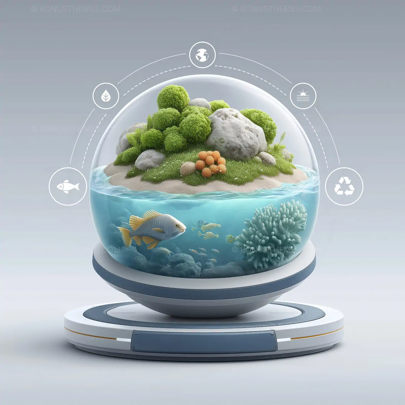 Sustainable Ecosystem Globe Interactive Environmental Conservation | AI Concept