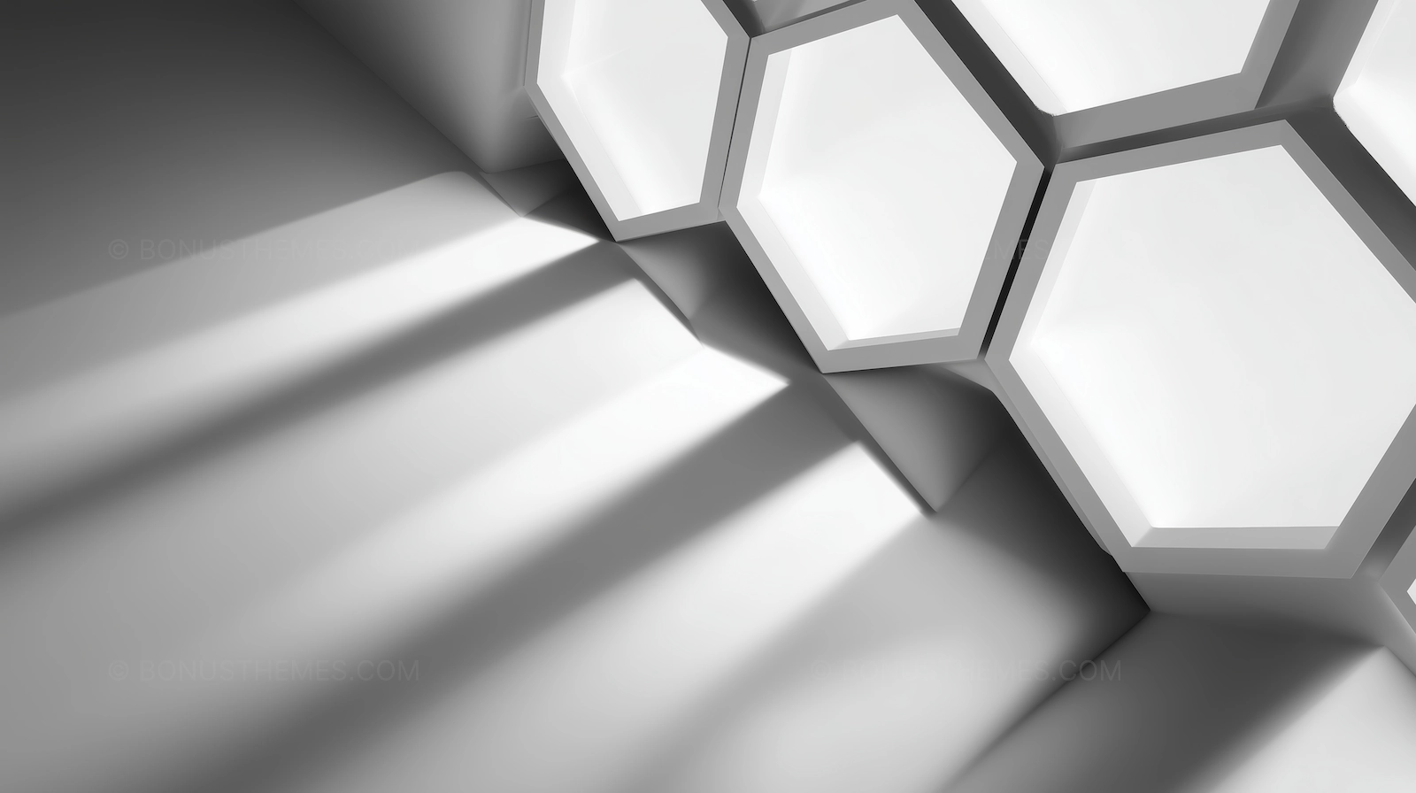 White Room with Hexagonal Wall and Window | Modern Interior AI Image