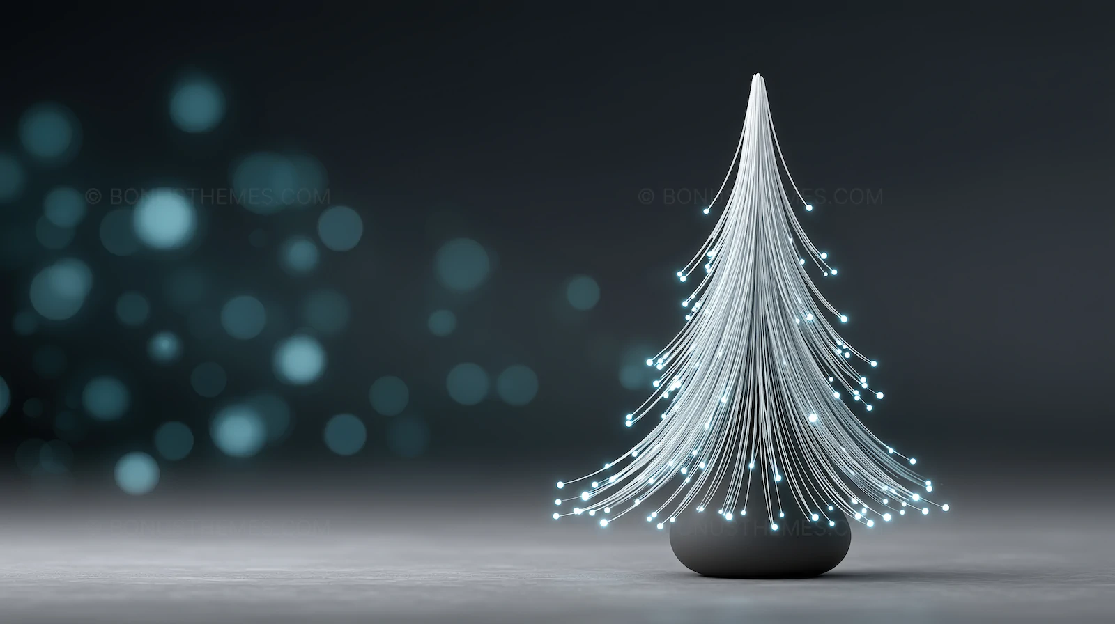 Wire Christmas Tree with Lights in Dreamy Blur | Modern Festive AI Image