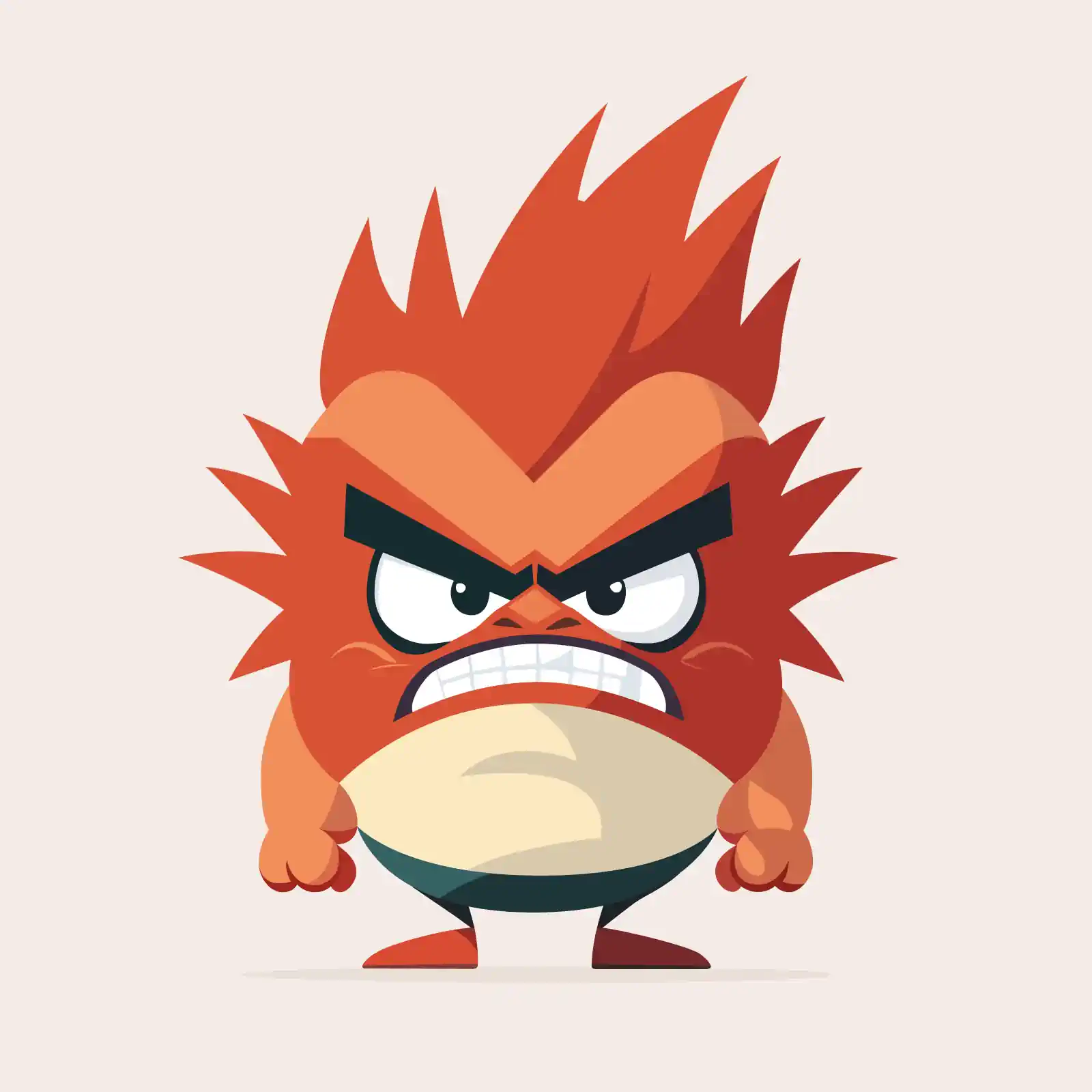 Cartoon Character with Red Hair and Angry Expression - AI Generated Vector Graphic