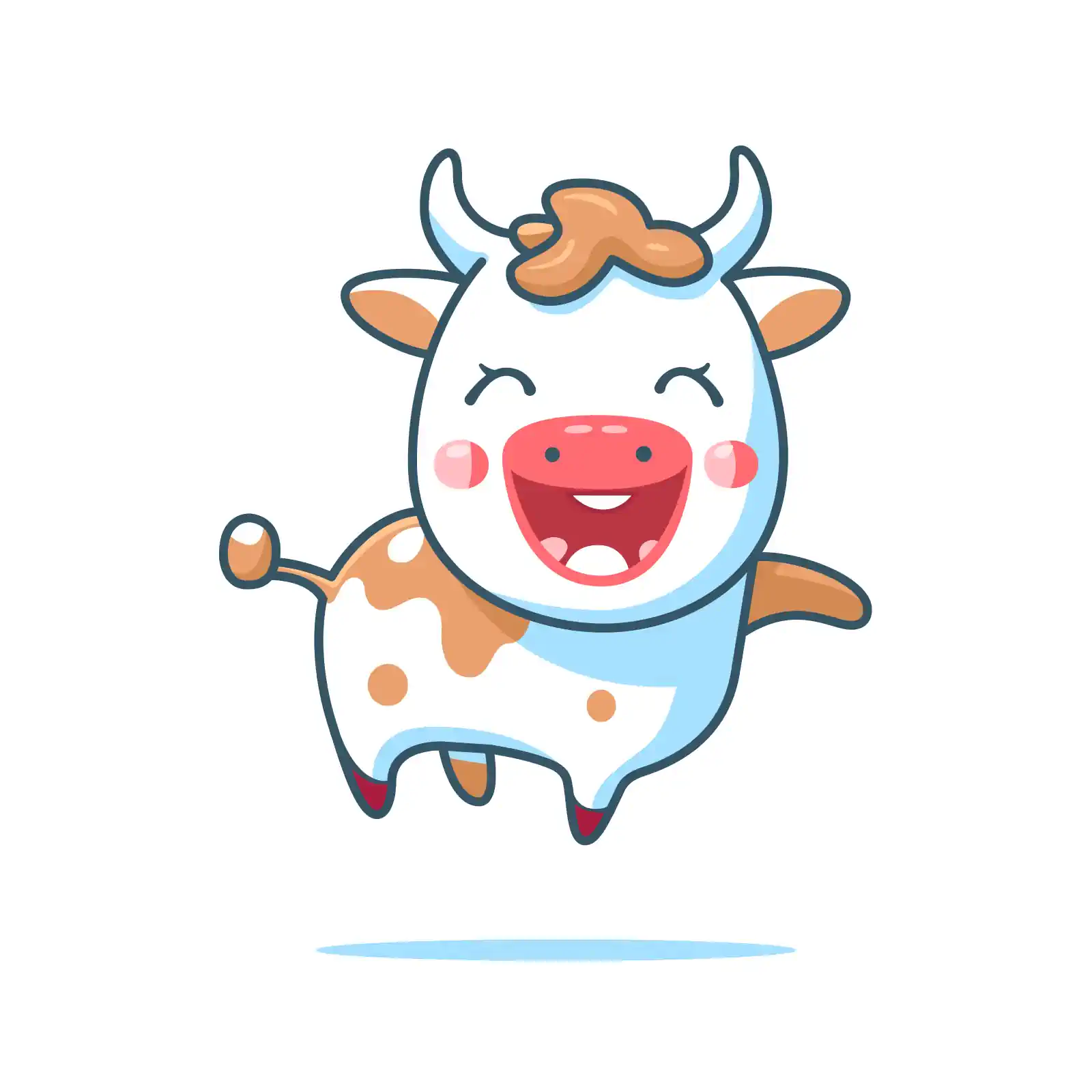 Cartoon Cow Jumping in the Air - AI Generated Vector Graphic