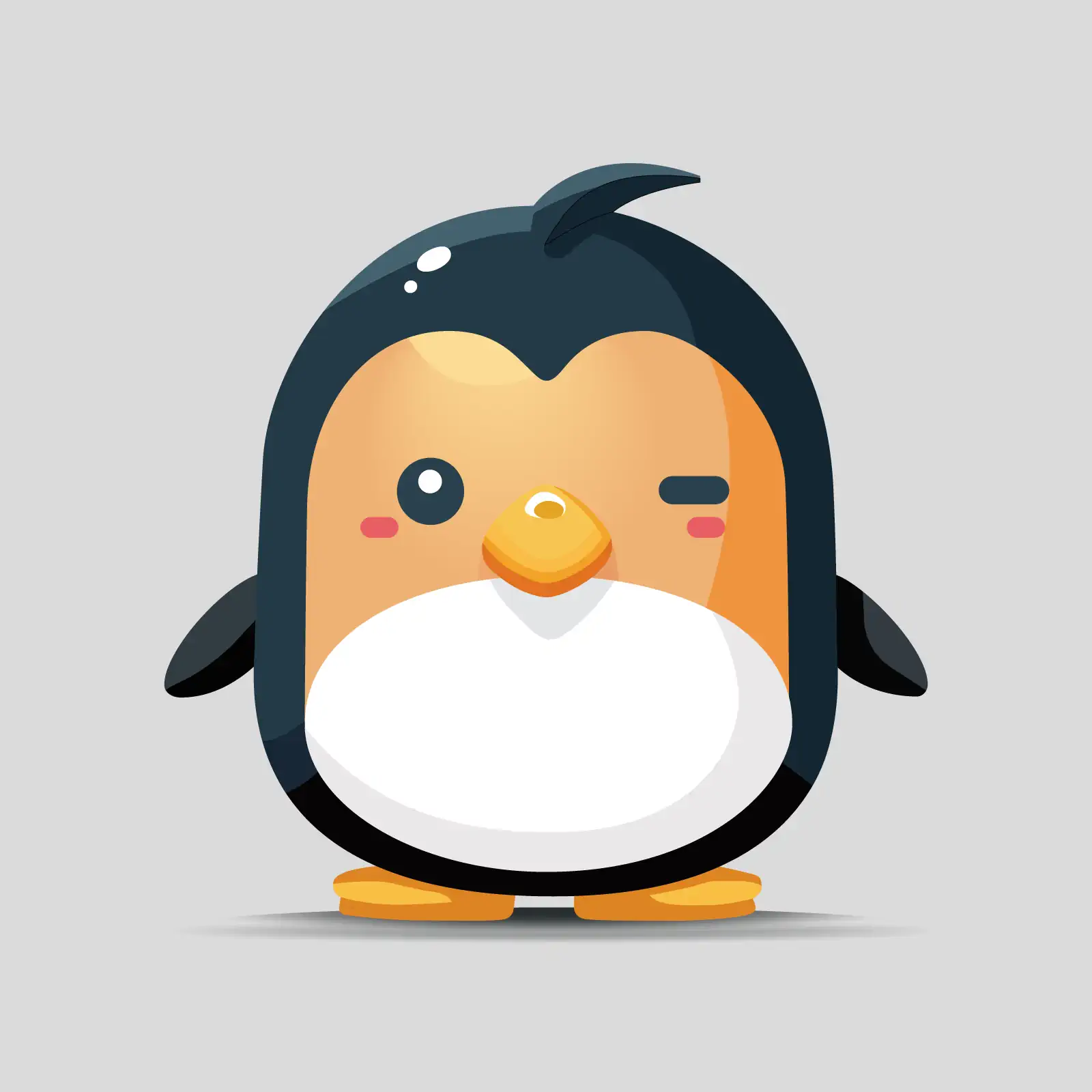 Cartoon Penguin with Funny Expression - AI Generated Vector Graphic