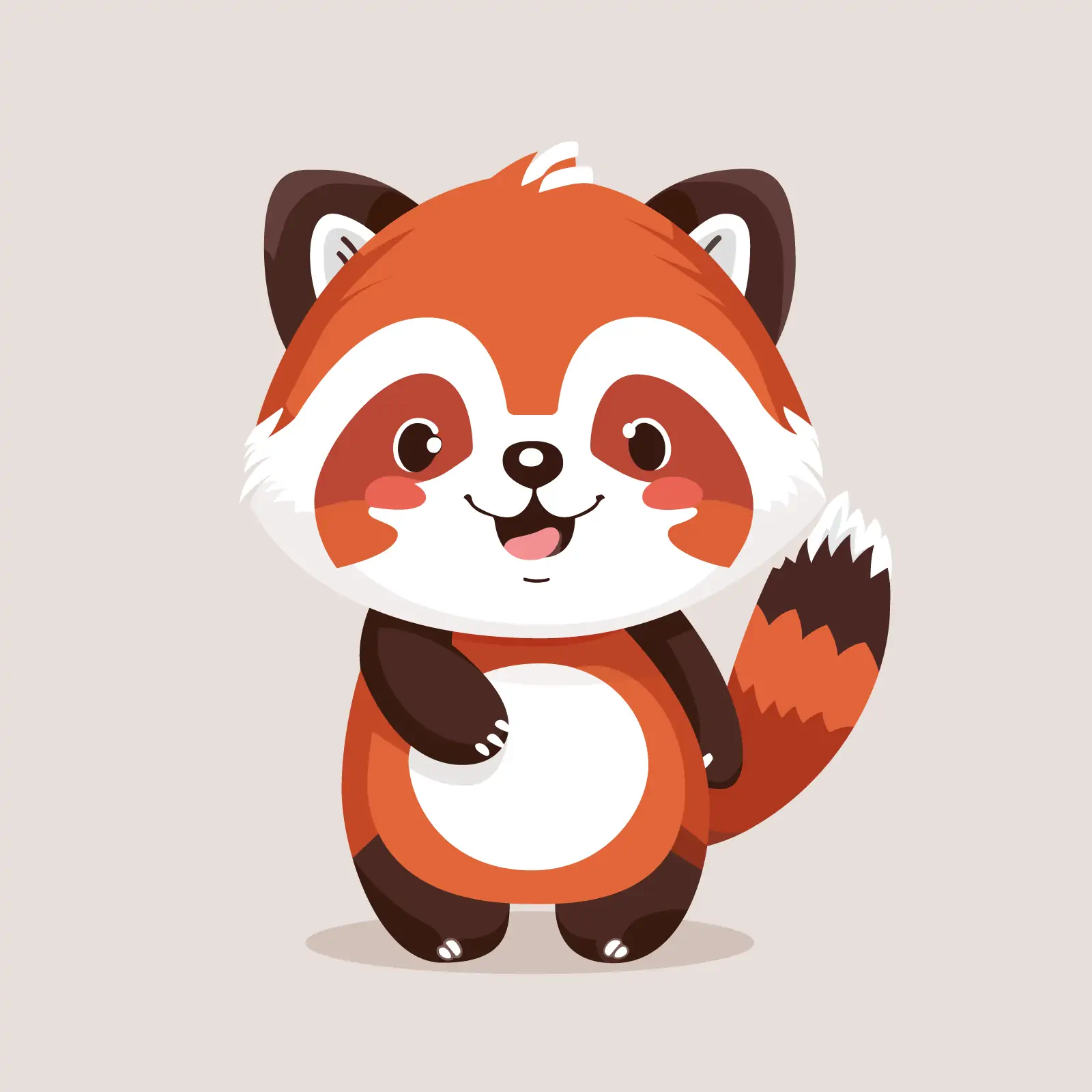 Cute happy red panda mascot